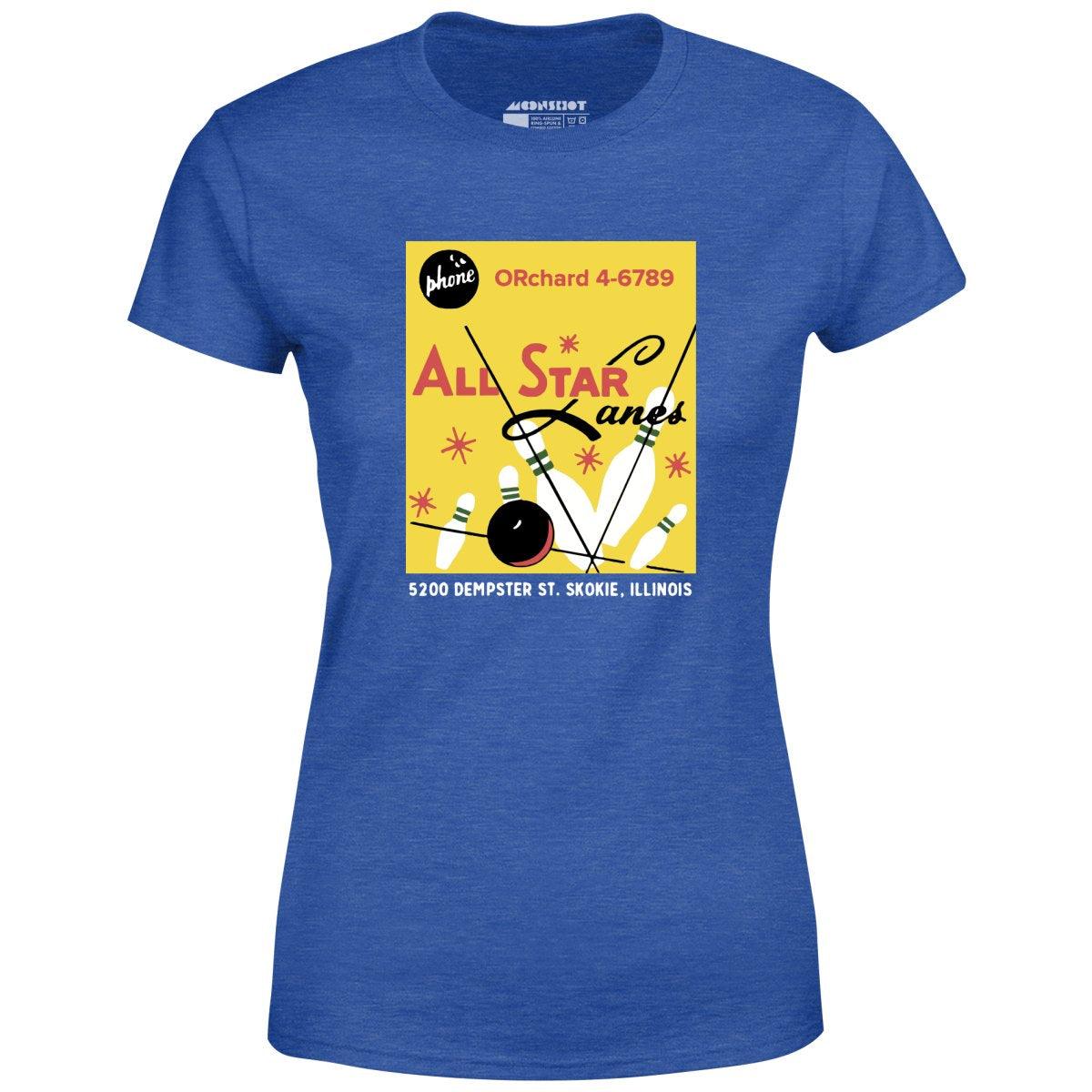 All Star Lanes v2 - St. Skokie, IL - Vintage Bowling Alley - Women's T-Shirt Female Product Image
