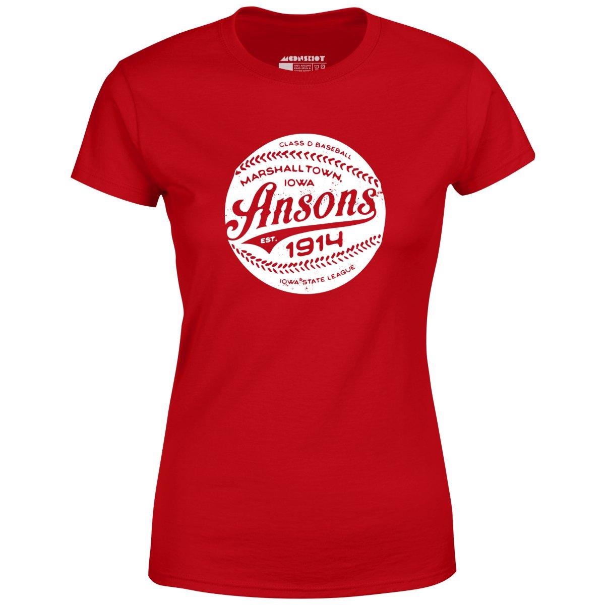 Marshalltown Ansons - Iowa - Vintage Defunct Baseball Teams - Women's T-Shirt Female Product Image