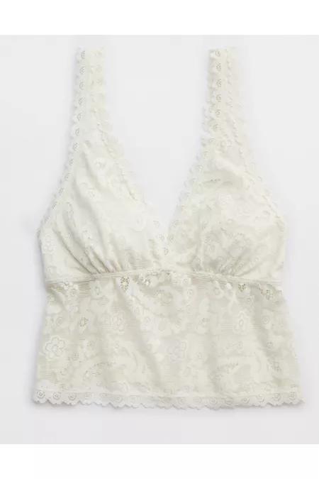 Show Off Paisley Lace Padded Plunge Tank Top Women's Product Image