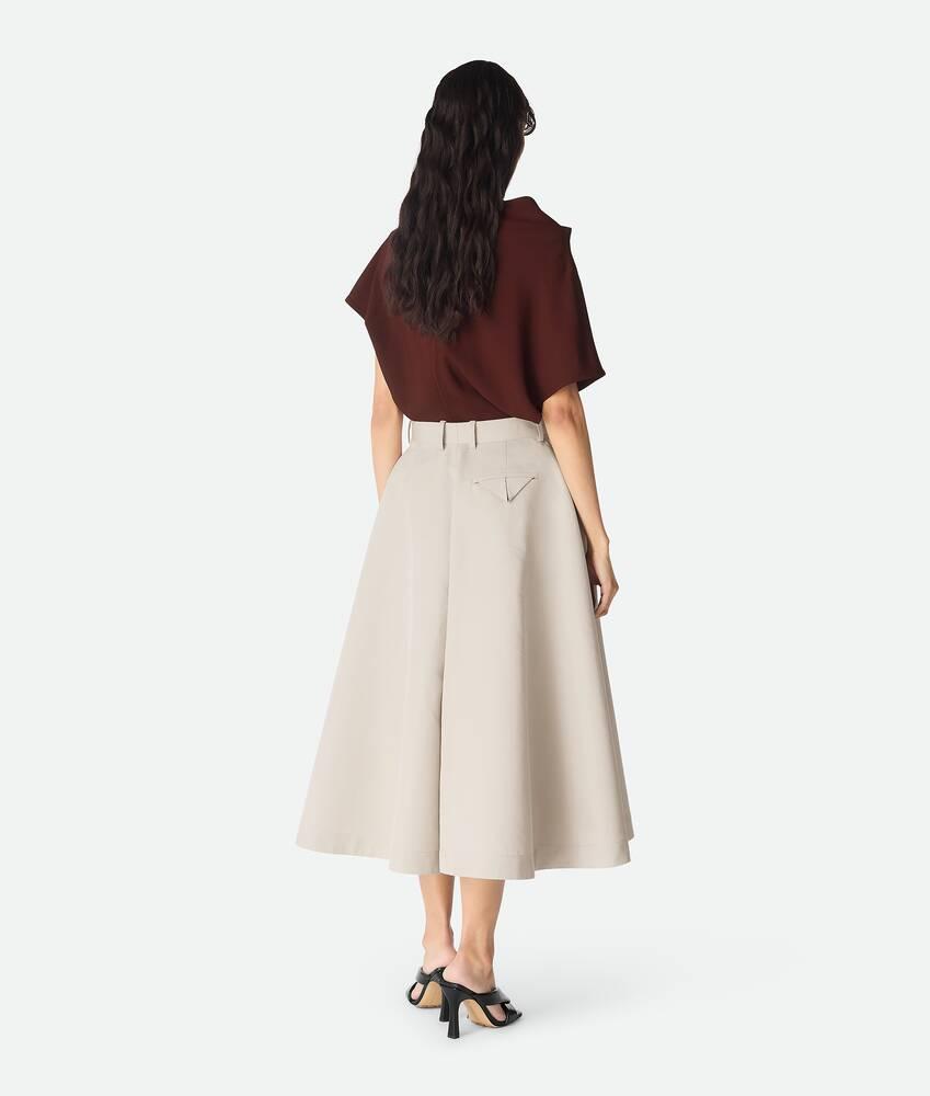 Women's Silk And Cotton Twill Culotte in Grey putty Product Image