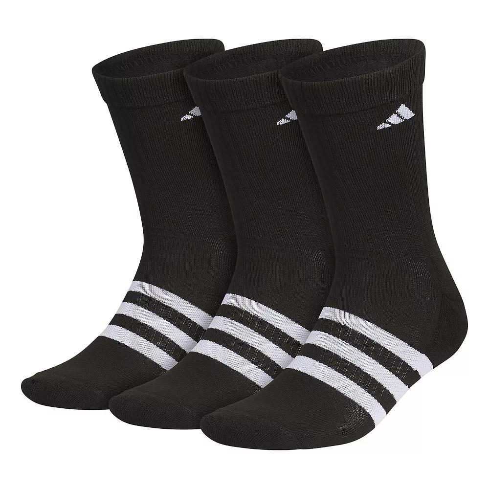 Unisex adidas Adaptive 3-Pack Monochrome Crew Socks, Women's, Size: 6-9, Black Product Image