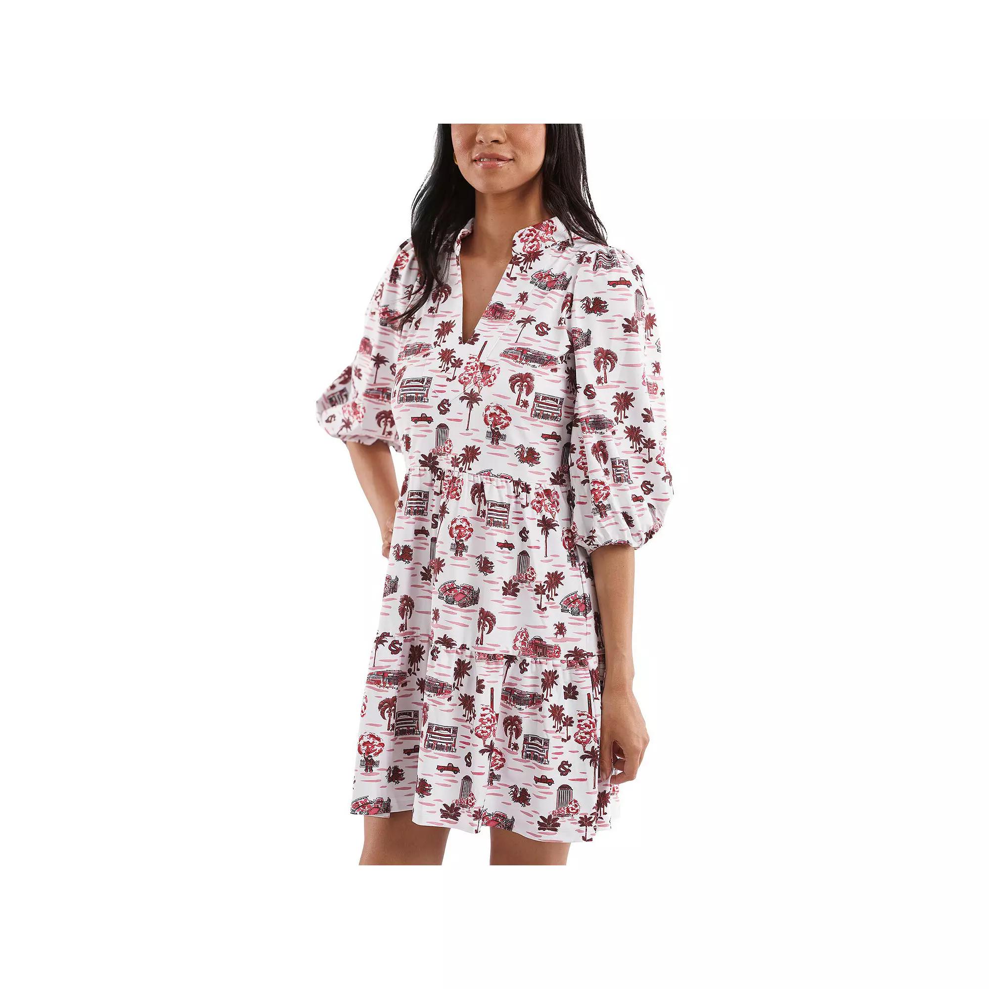 Women's Smith & Quinn White/Garnet South Carolina Gamecocks Tailgate Collection Tory Dress, Size: XS Product Image