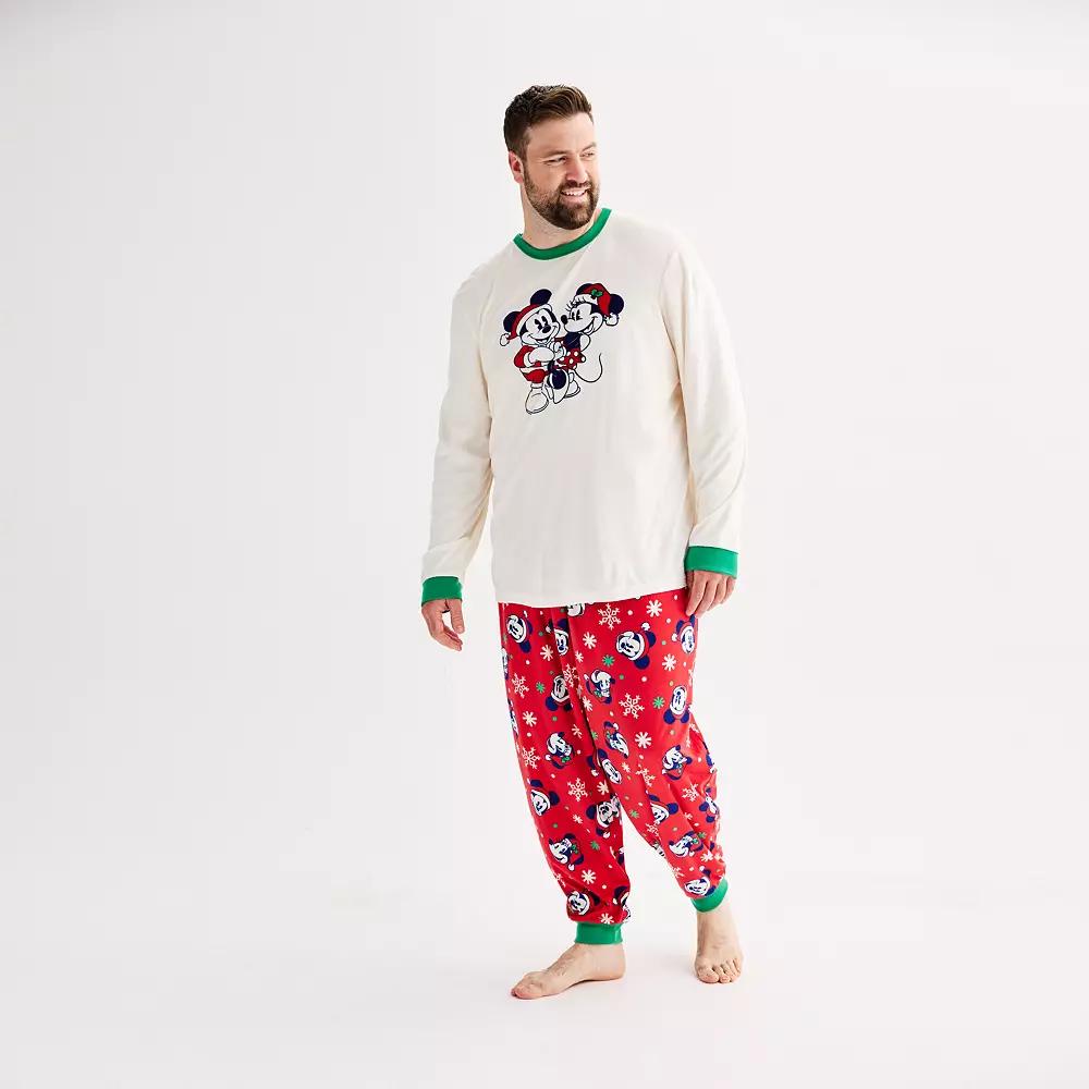 Disneys Mickey Mouse Big & Tall Pajama Top & Pajama Bottoms Set by Jammies For Your Families, Mens Product Image