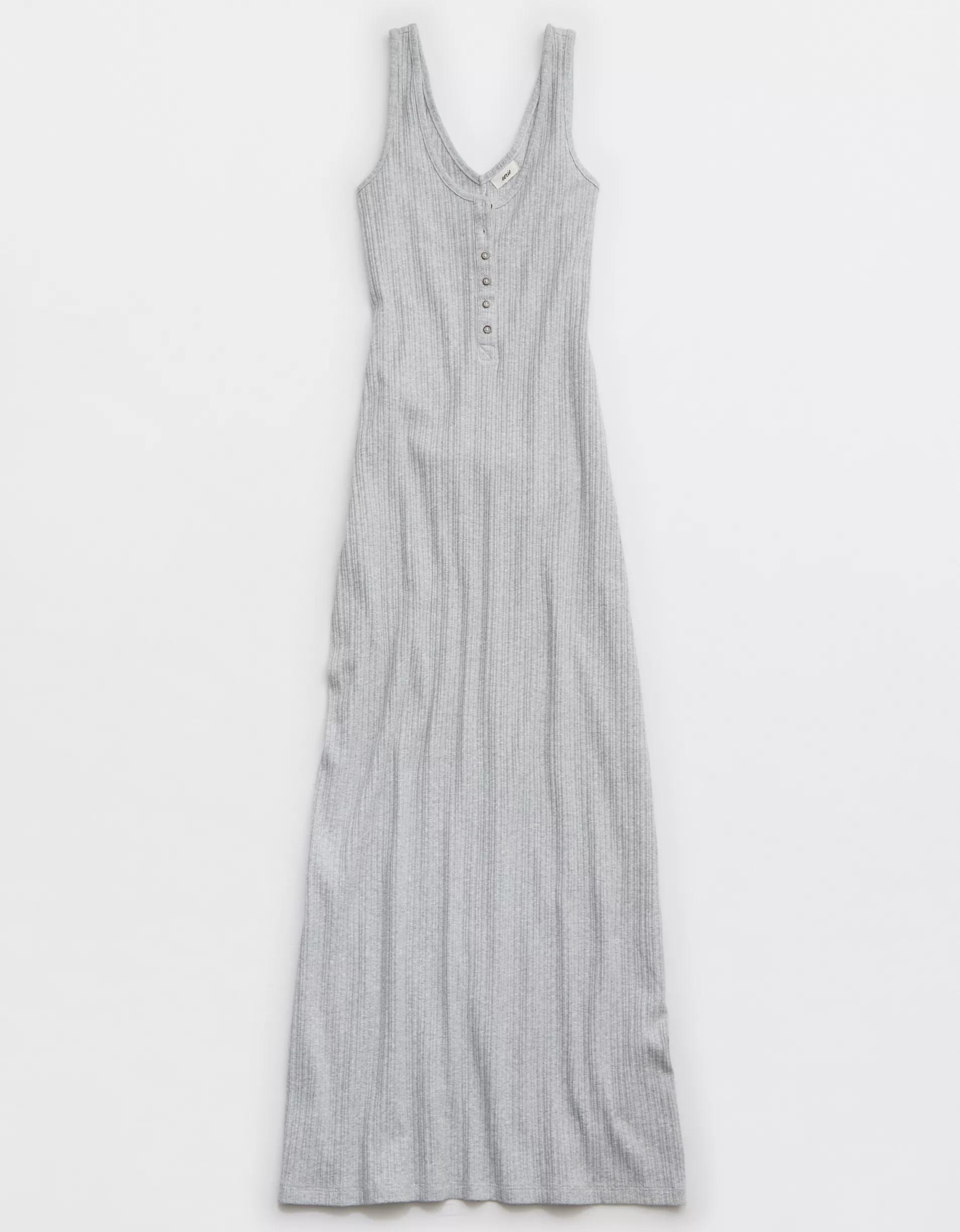 Aerie Double V Henley Bodycon Maxi Dress Product Image