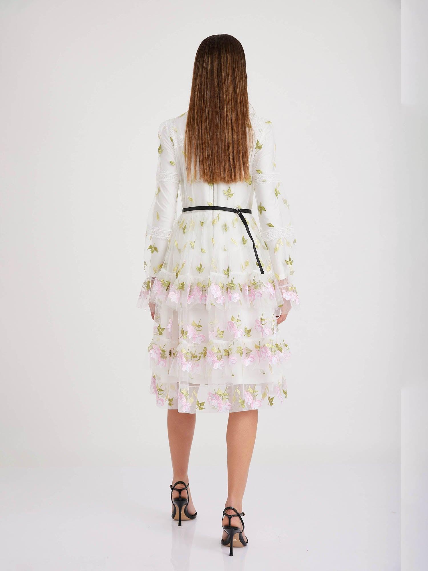 Shoshi Yegudayov Floral Tulle Dress Product Image