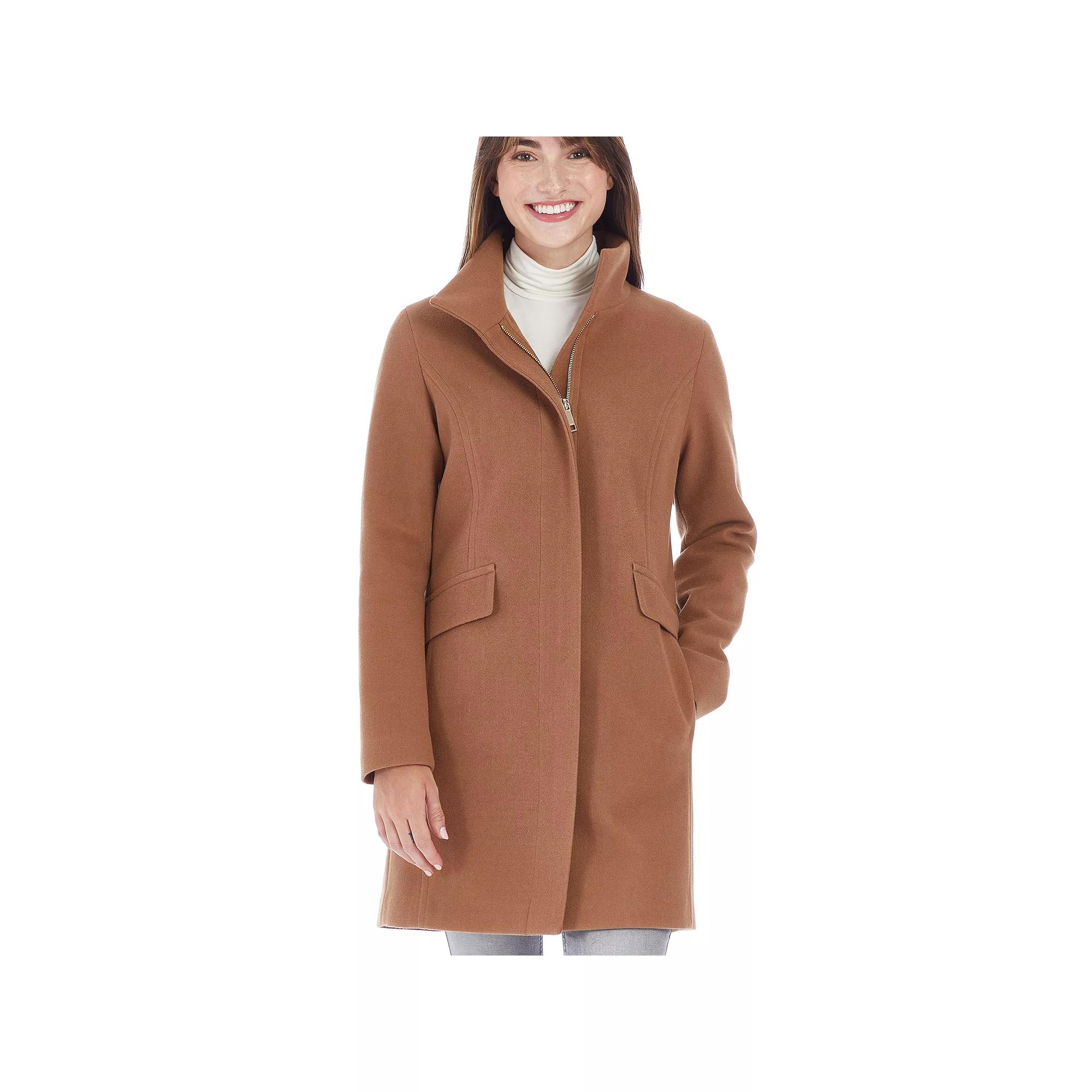 Women's Nine West Faux-Wool Zip Front Coat,  Product Image
