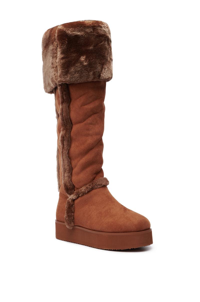 AZALEA WANG ICELANDER BROWN FUR BOOT Product Image
