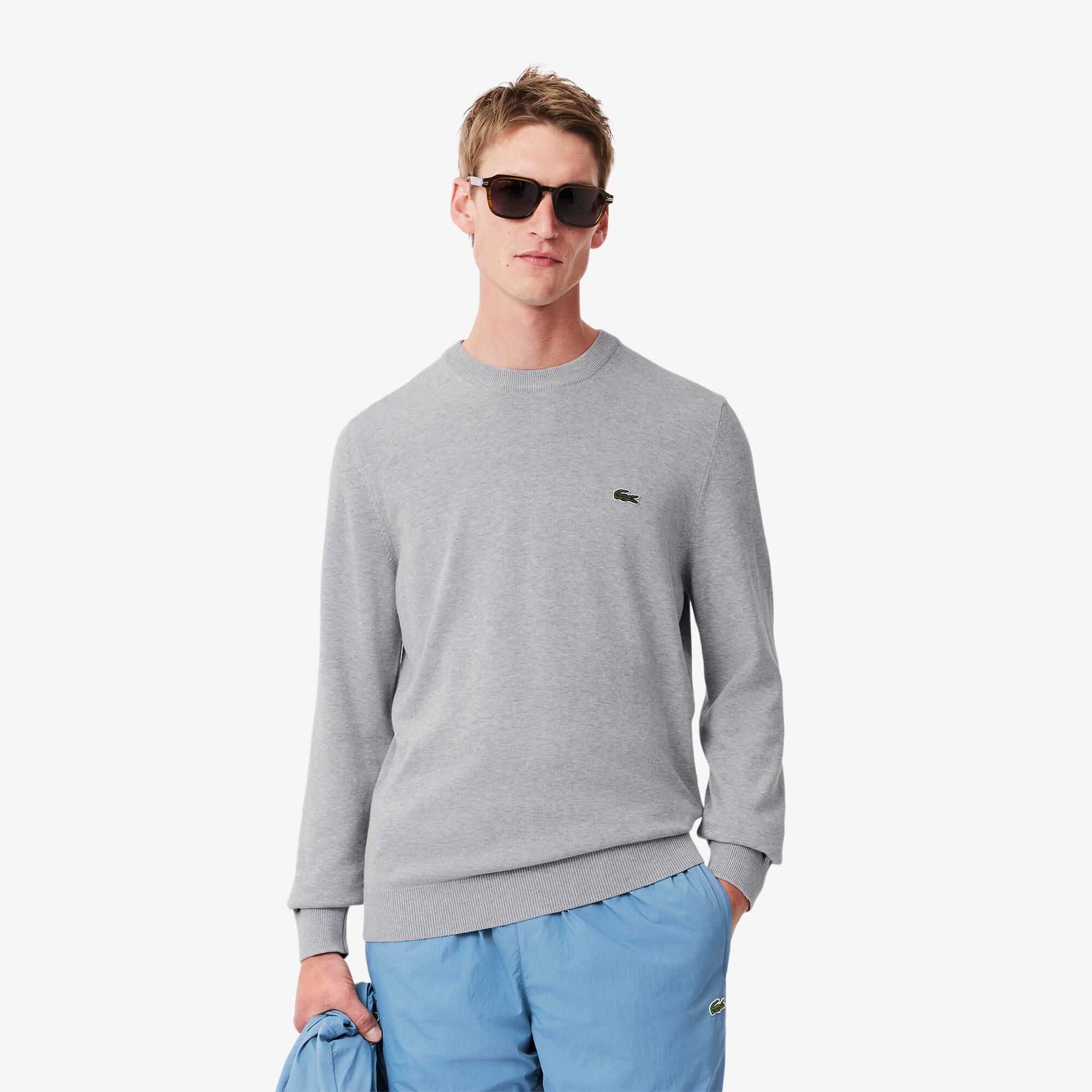 Monochrome Crew Neck Cotton Sweater Product Image