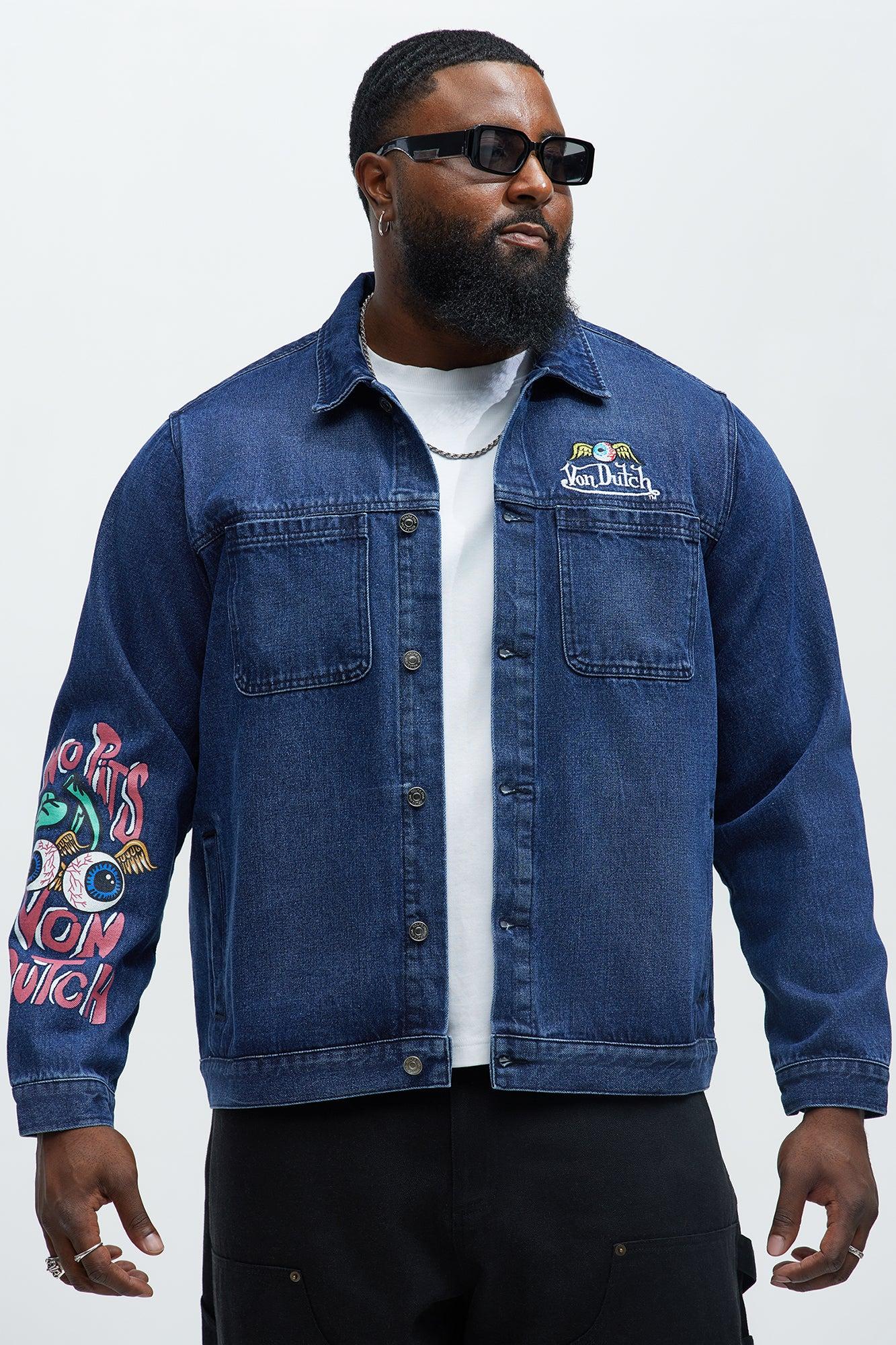 Von Dutch Patchwork Denim Jacket - Navy Product Image