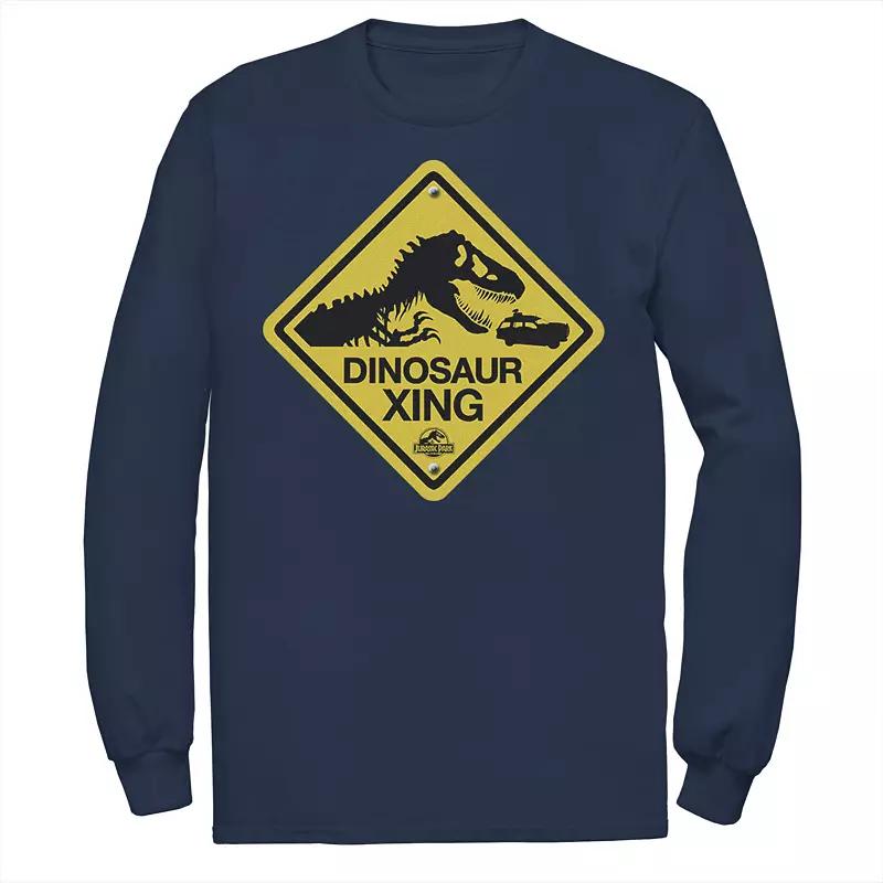 Men's Jurassic Park Dinosaur Crossing Yellow Sign Tee,  Product Image