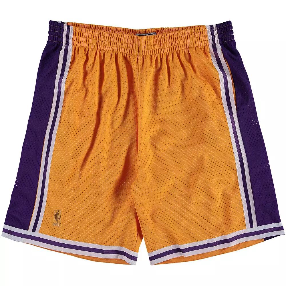 Men's Mitchell & Ness Gold Los Angeles Lakers Big & Tall Hardwood Classics Swingman Shorts,  Product Image