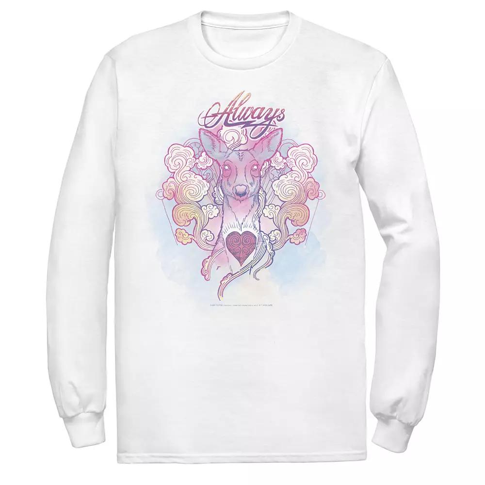 Men's Harry Potter Deathly Hallows 2 'Always' Long Sleeve Tee, Size: Large, White Product Image