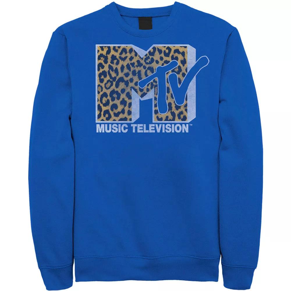 Men's MTV Logo Cheetah Print Sweatshirt,  Product Image