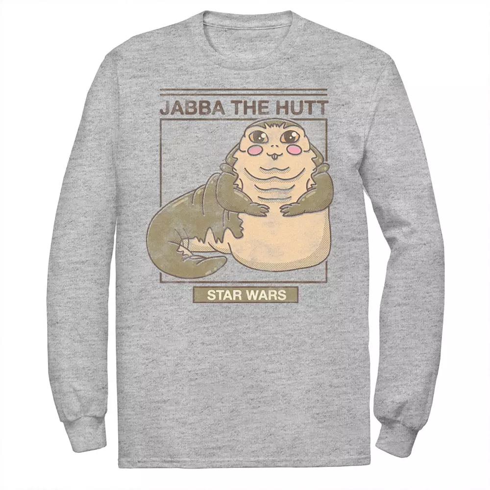 Men's Star Wars Jabba The Hutt Cartoon Cute Portrait Grid Tee,  Product Image