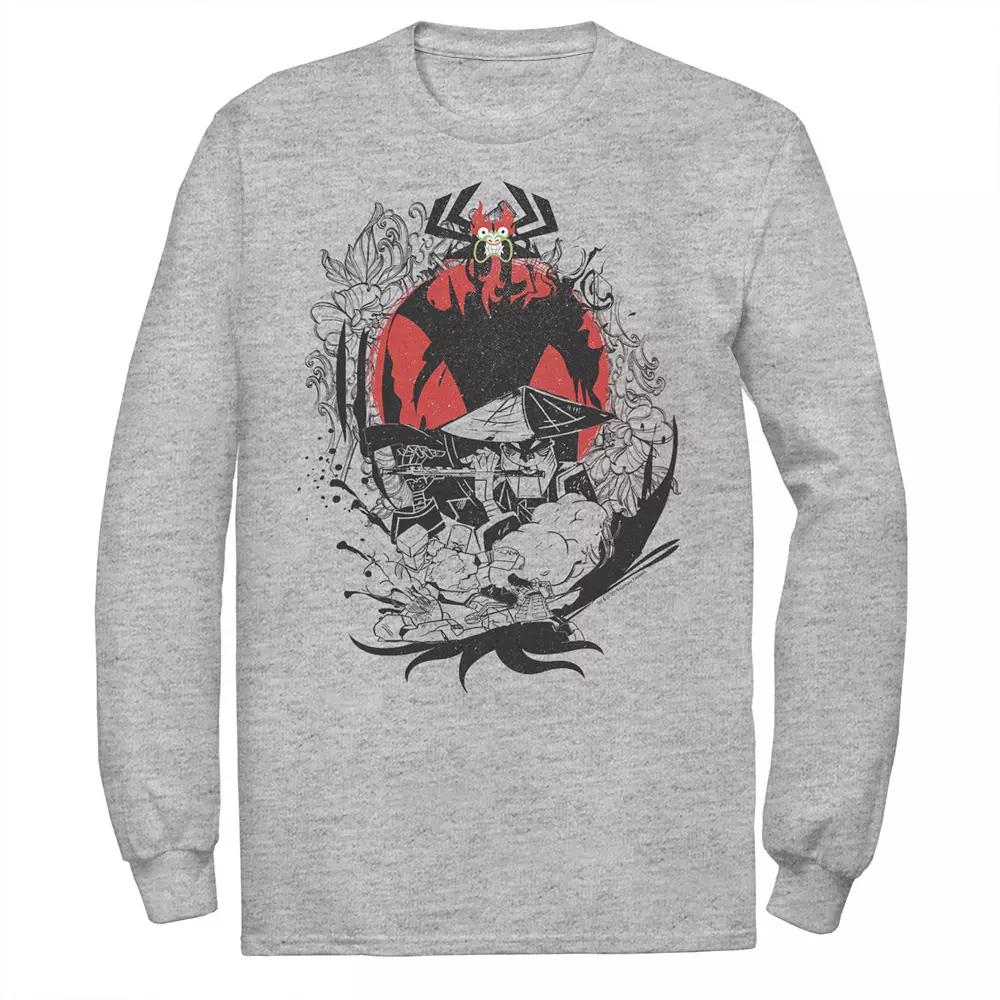 Men's Cartoon Network Samurai Jack Aku & The Flute Battle Long Sleeve Tee,  Product Image