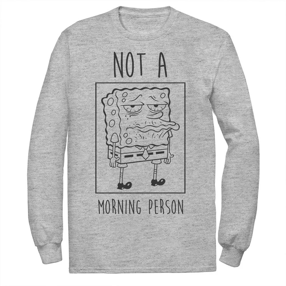 Men's Nickelodeon SpongeBob SquarePants Not A Morning Person Long Sleeve Graphic Tee,  Product Image