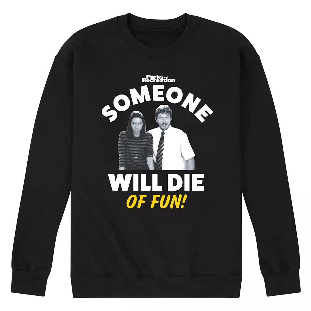 Men's Parks And Recs Die Of Fun Fleece Sweatshirt,  Product Image