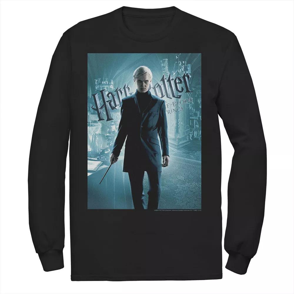 Men's Harry Potter Half-Blood Prince Draco Malfoy Character Poster Long Sleeve Graphic Tee,  Product Image