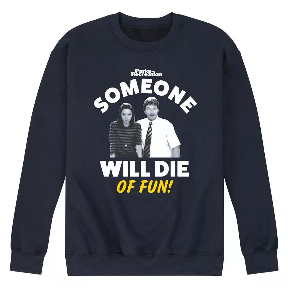 Men's Parks And Recs Die Of Fun Fleece Sweatshirt,  Product Image