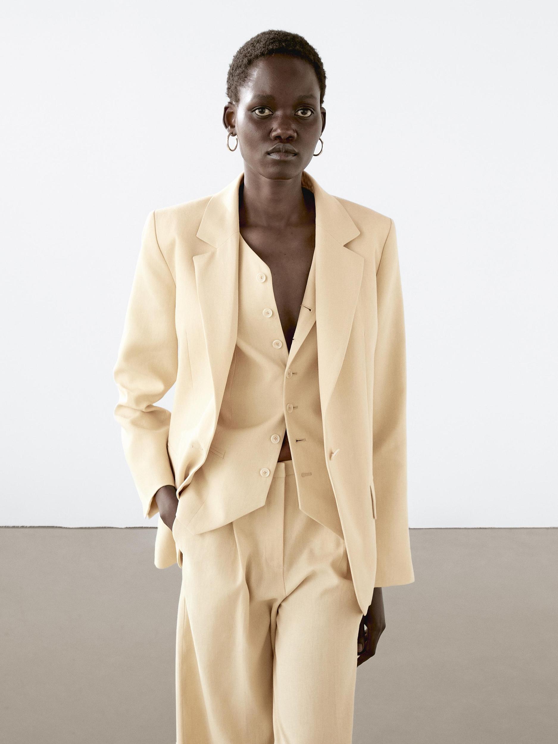 Linen blend blazer Product Image