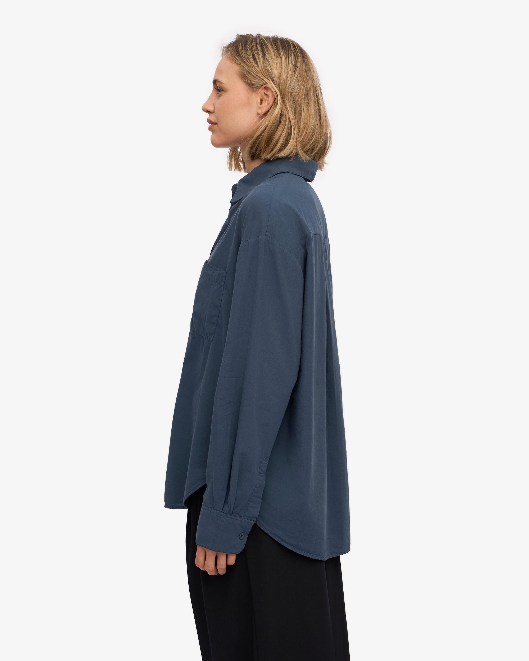 Organic Oversized Shirt - Petrol Blue Product Image