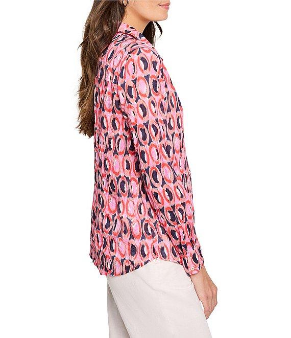 NIC + ZOE Ikat Rings Collar V-Neck Long Sleeve Button Front Shirt Product Image