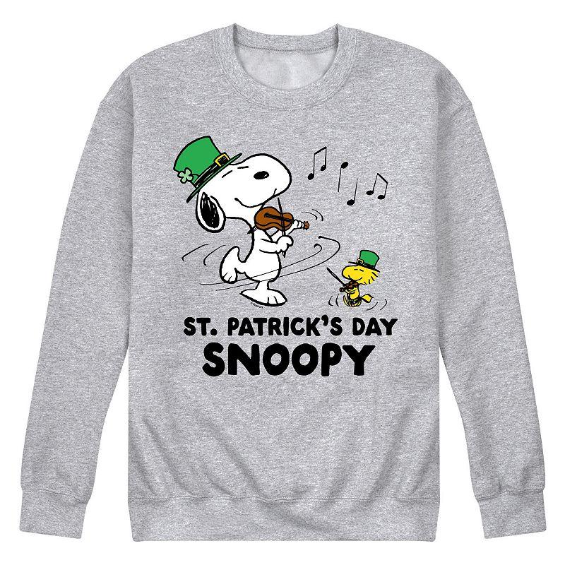 Mens Peanuts St. Patricks Day Snoopy Long Sleeve Grey Gray Product Image