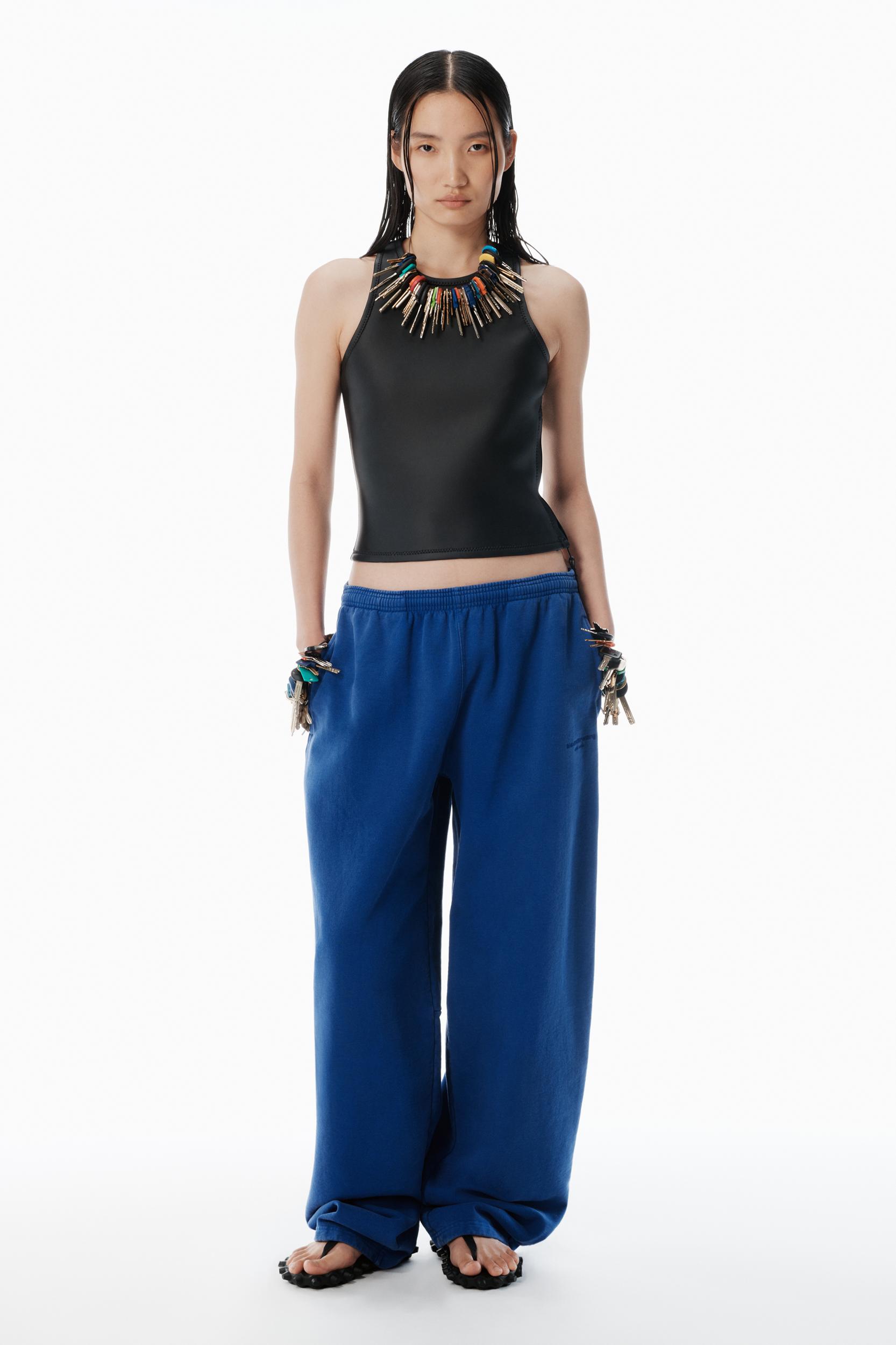 Blue Wide-leg Sweatpants Product Image