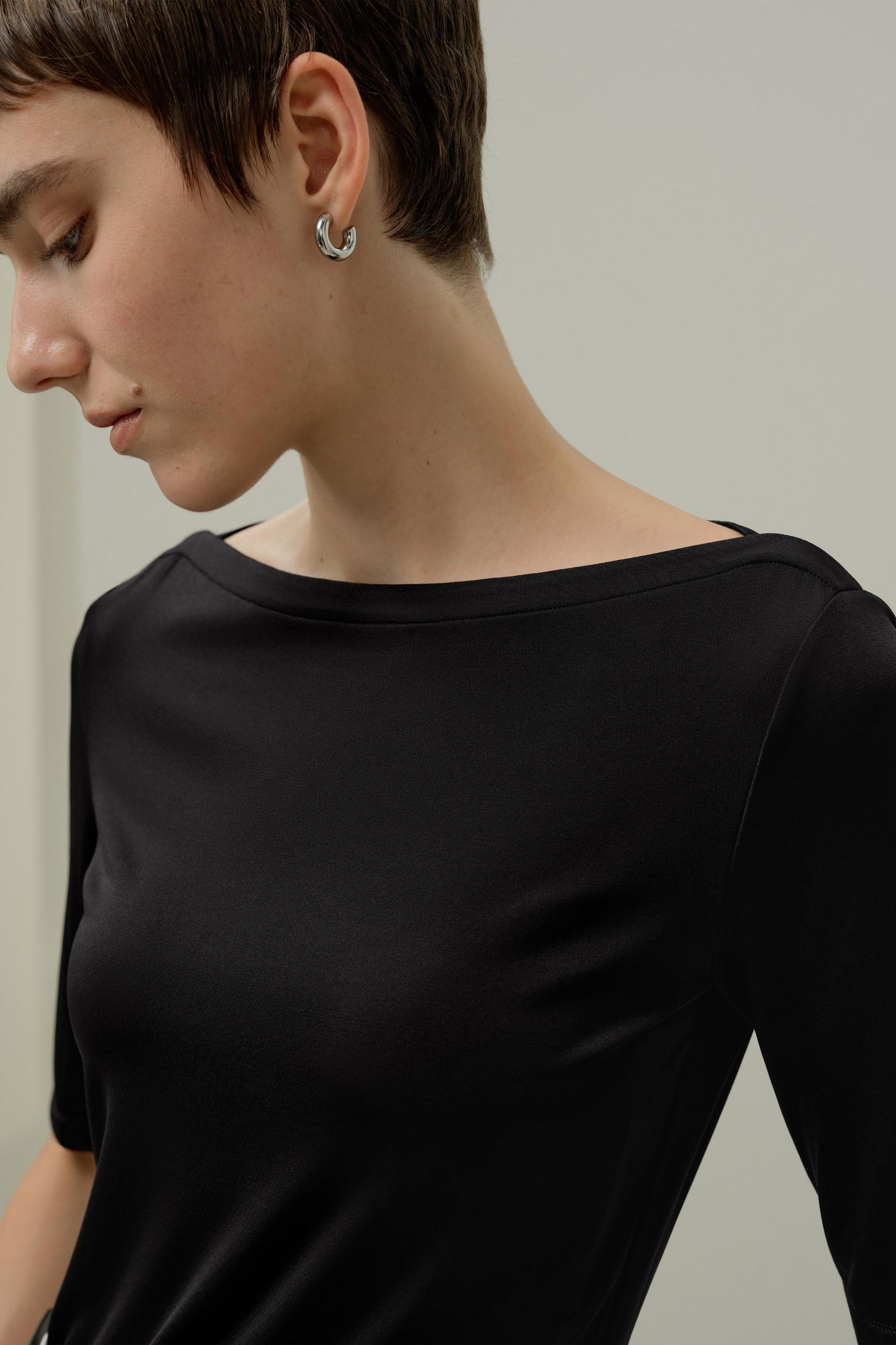 Silk Breeze Jersey Stretch Boatneck Top Product Image