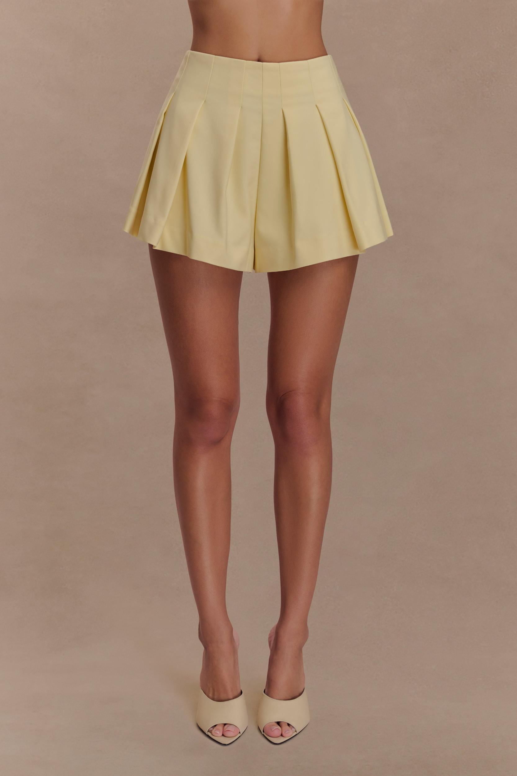 Issy Cotton Shorts - Lemon Product Image