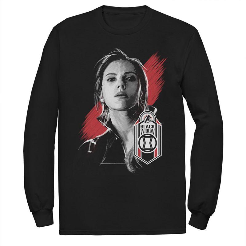 Men's Marvel Avengers Endgame Black Widow Tag Long Sleeve Tee,  Product Image