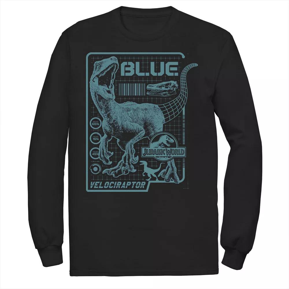 Men's Jurassic World Two Blue Raptor Schematic Tee,  Product Image