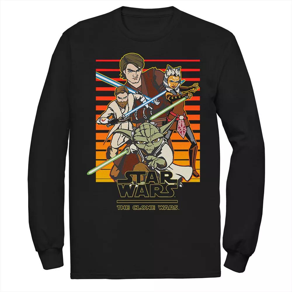 Men's Star Wars: Clone Wars Jedi Group Shot Retro Line Tee,  Product Image