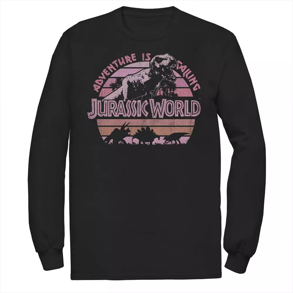 Men's Jurassic World Retro Adventure Calls T-Rex Long Sleeve Graphic Tee,  Product Image