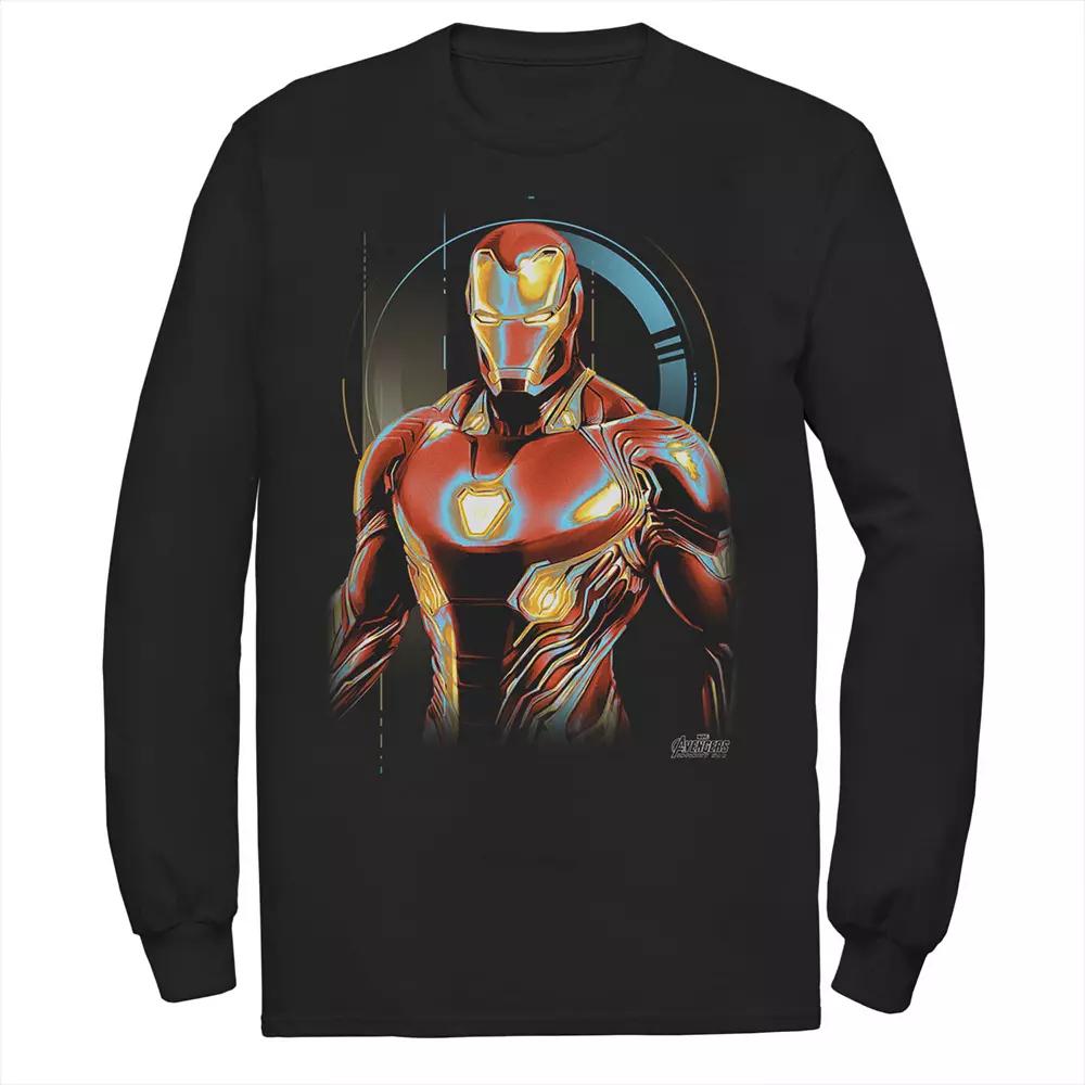 Men's Marvel Infinity War Iron Man Digital Profile Pose Long Sleeve Graphic Tee,  Product Image
