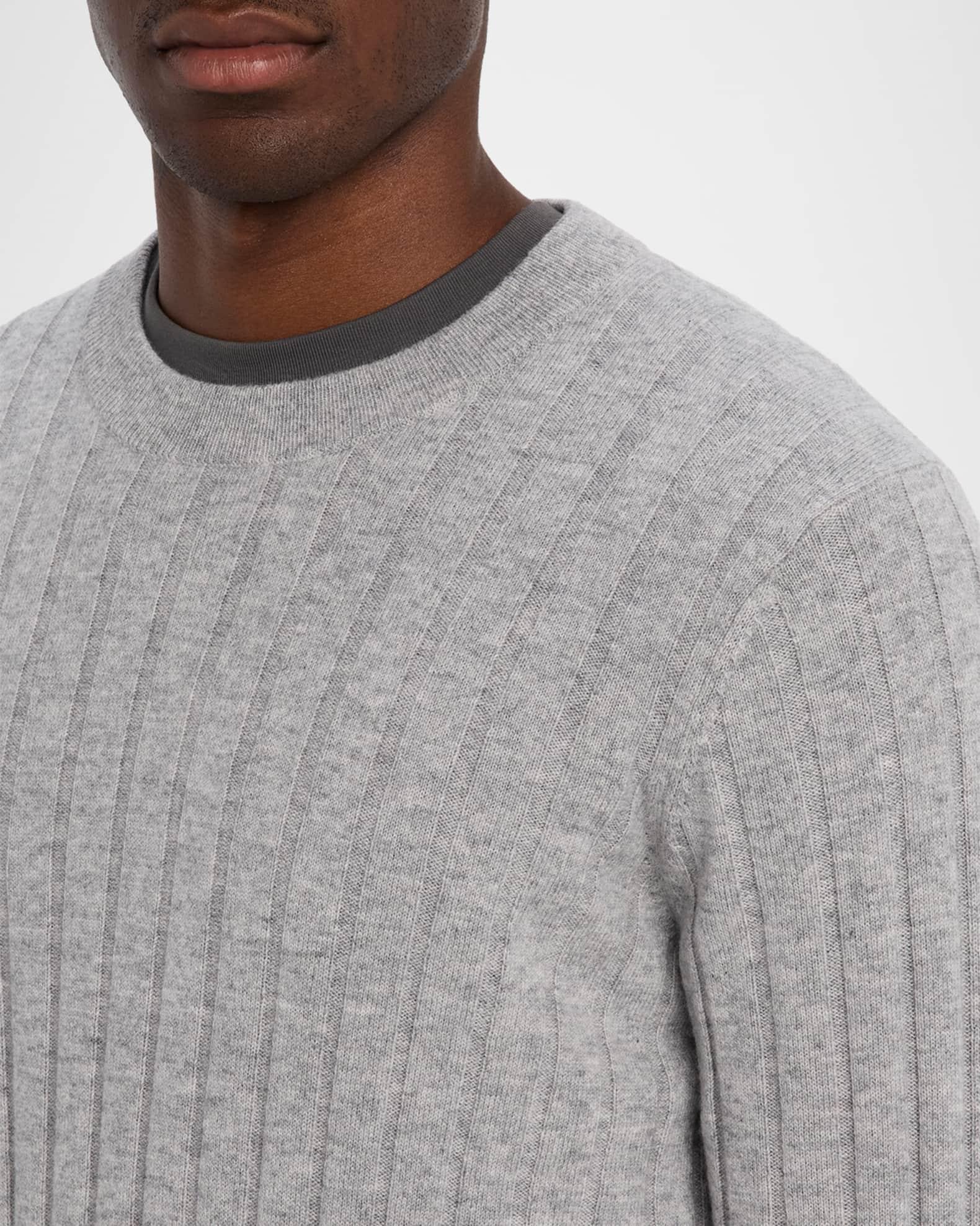 Men's Wool and Cashmere Ribbed Crewneck Sweater Product Image