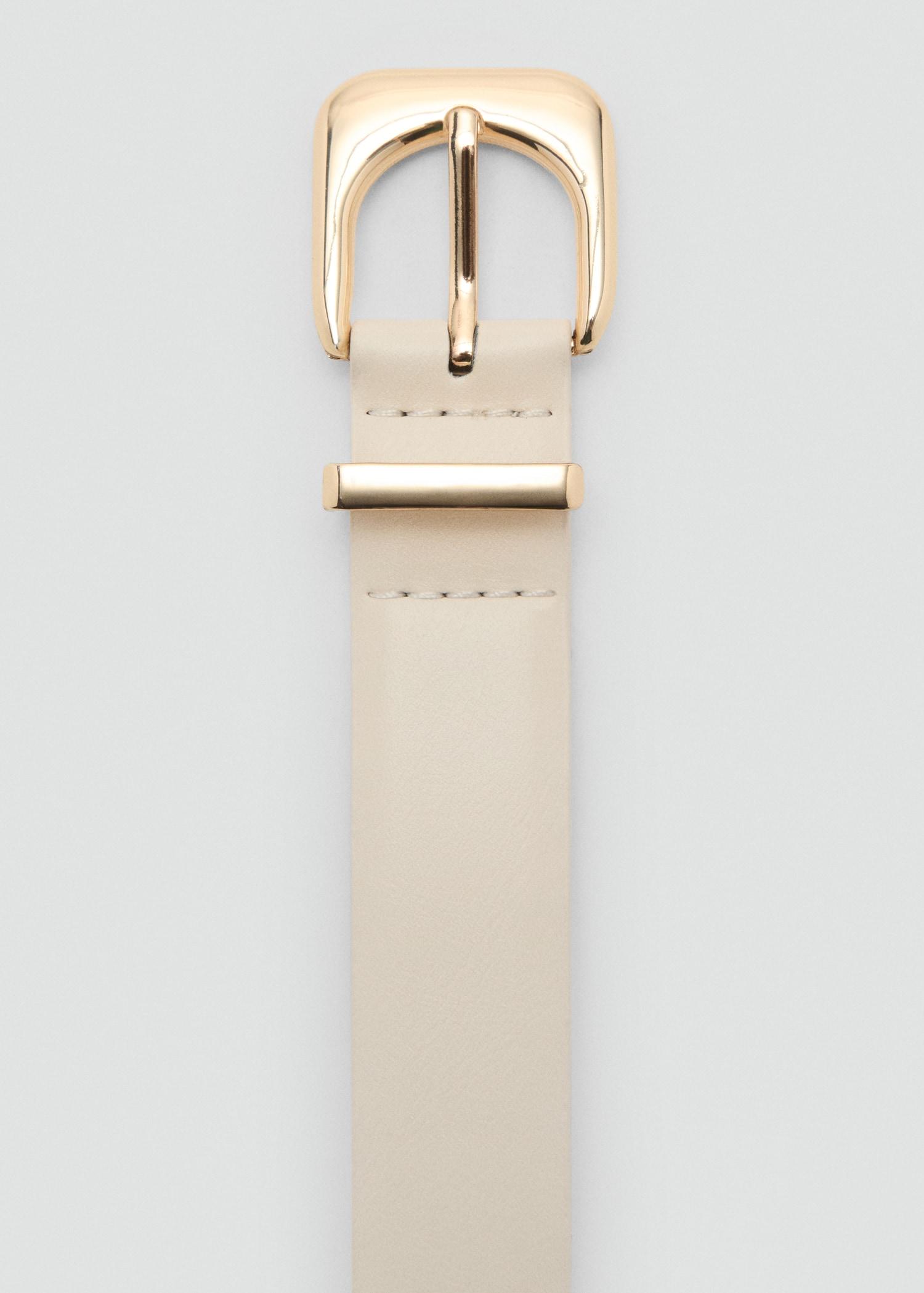Leather effect belt with buckle - Women | MANGO USA Product Image