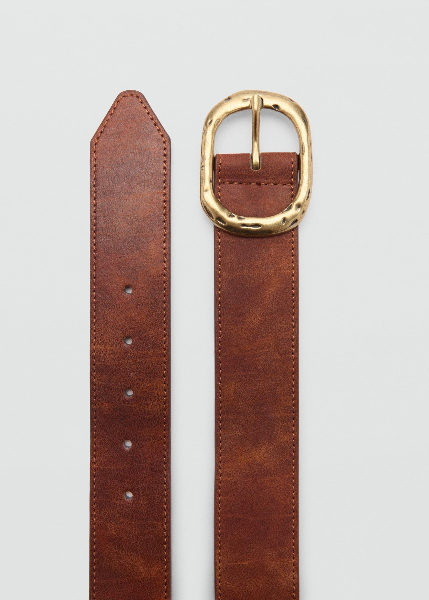 Textured belt with buckle - Women | MANGO USA Product Image