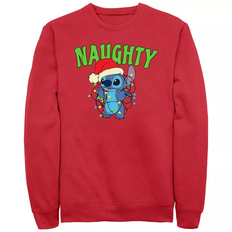Disney's Lilo & Stitch Men's Naughty Stitch Fleece, Size: Small, Red Product Image