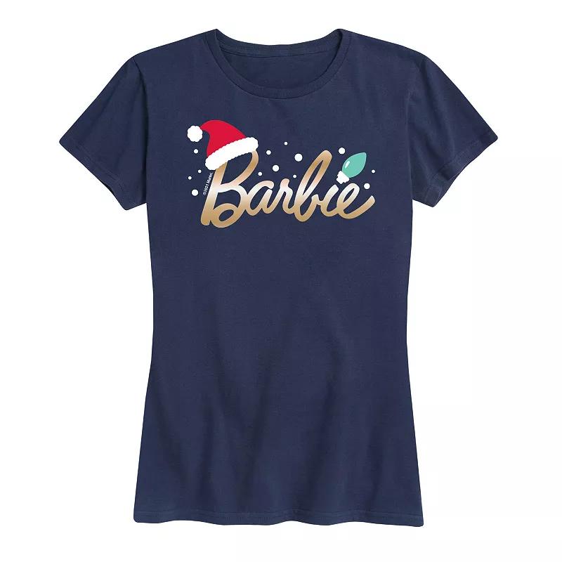Women's Barbie® Logo Santa Hat Graphic Tee, Girl's,  Product Image