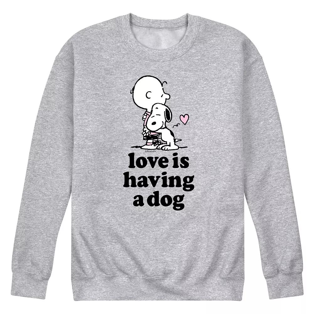 Men's Peanuts Love Is Having Dog Sweatshirt,  Product Image