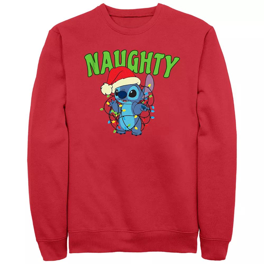 Disney's Lilo & Stitch Men's Naughty Stitch Fleece, Size: Small, Red Product Image