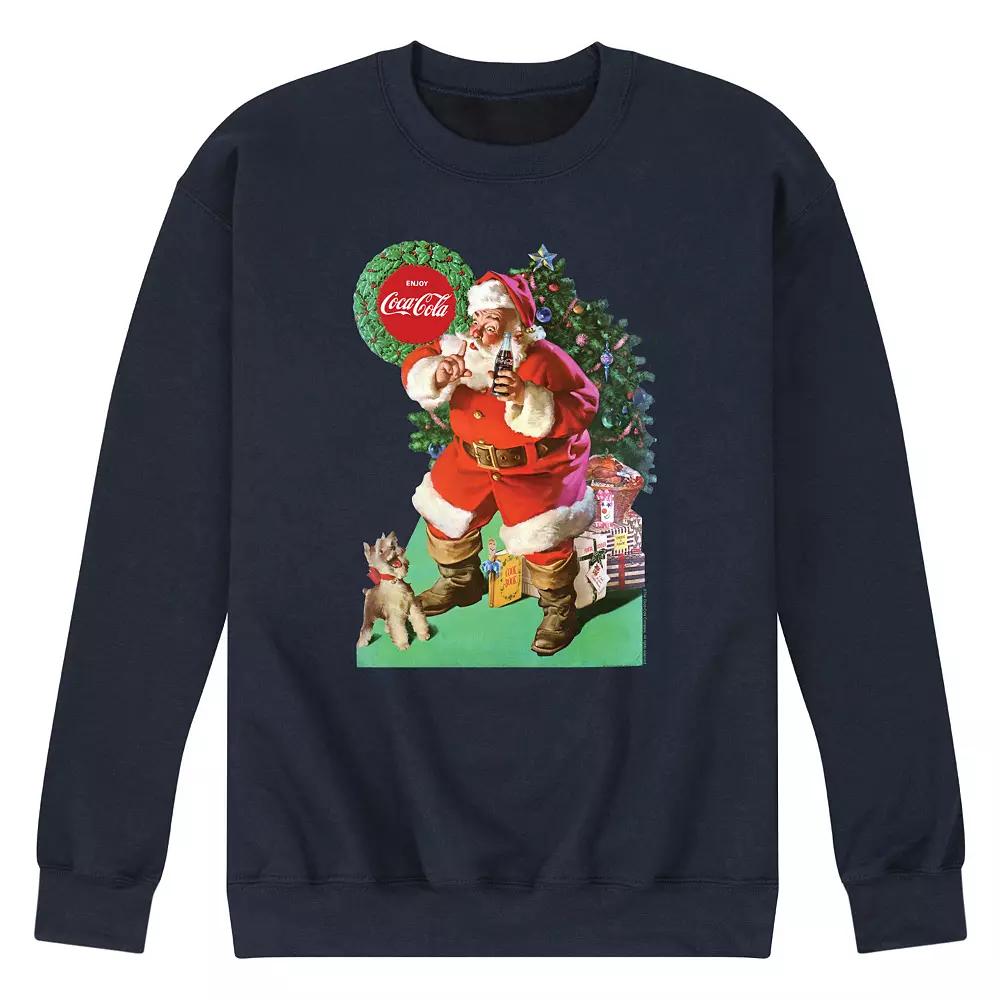 Men's CocaCola Vintage Santa with Dog Sweatshirt,  Product Image