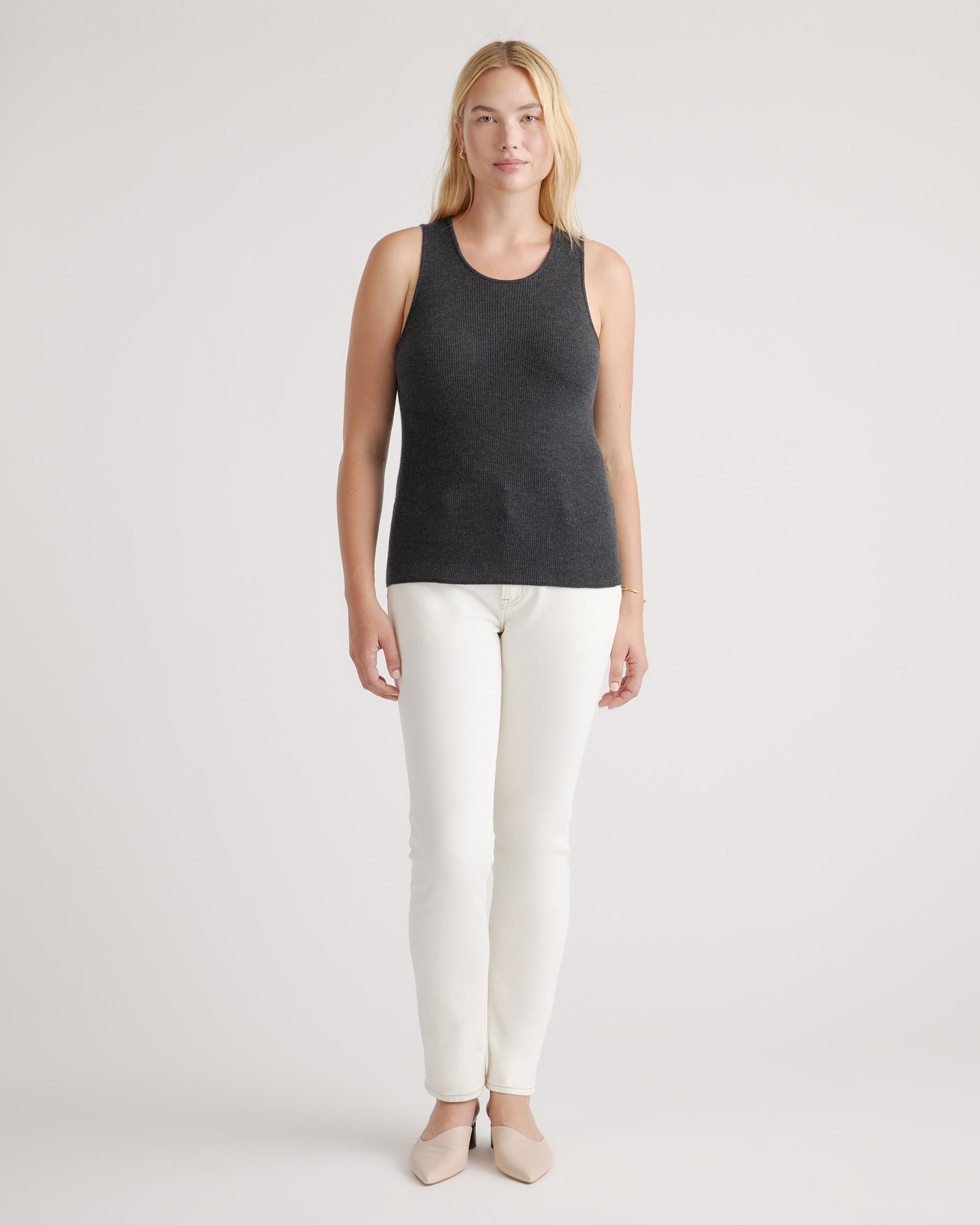 Quince | Women's Featherweight Cashmere Ribbed Tank Top Size XL Product Image