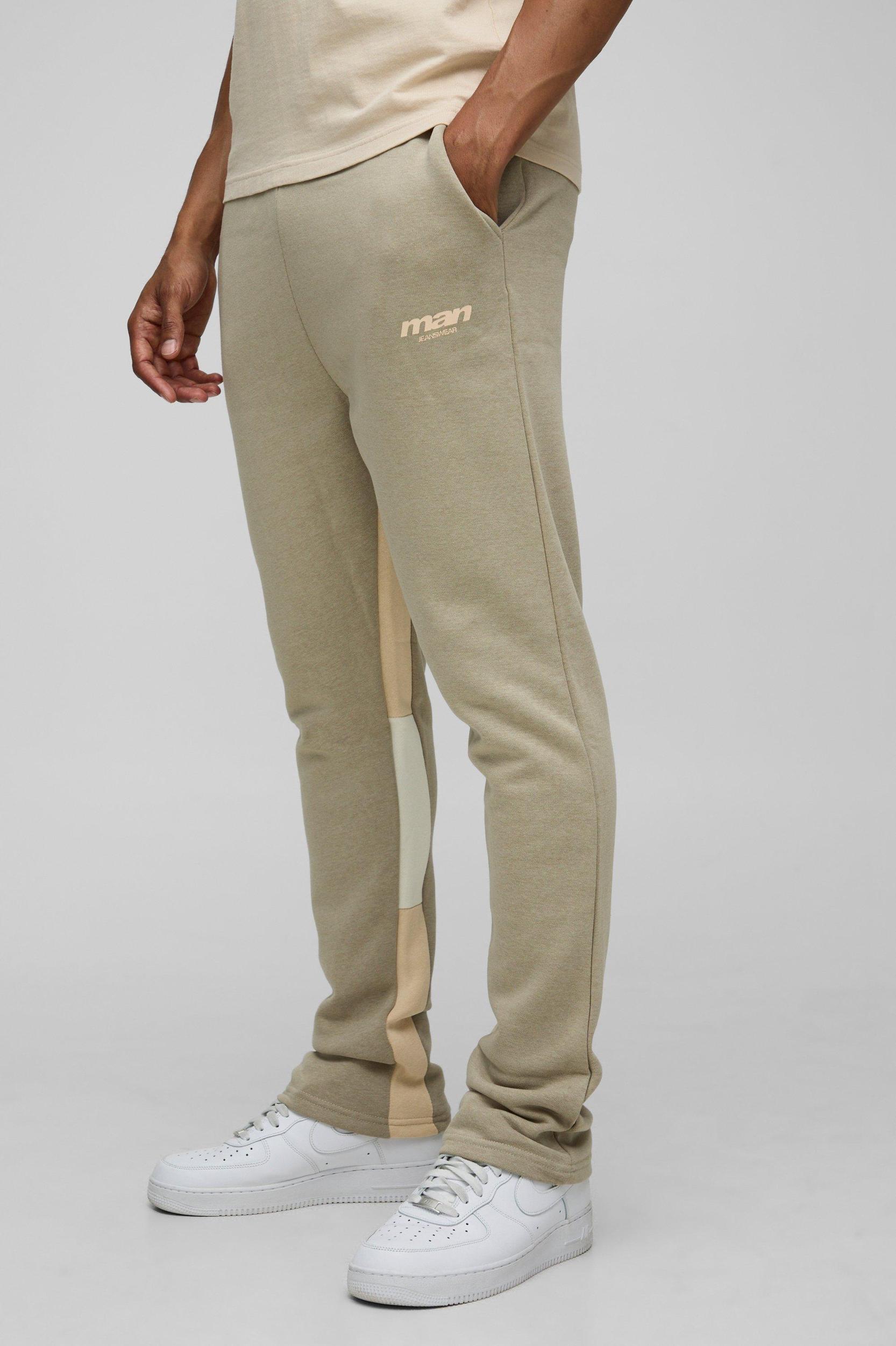 Slim Fit Man Colour Block Joggers | boohooMAN USA Product Image