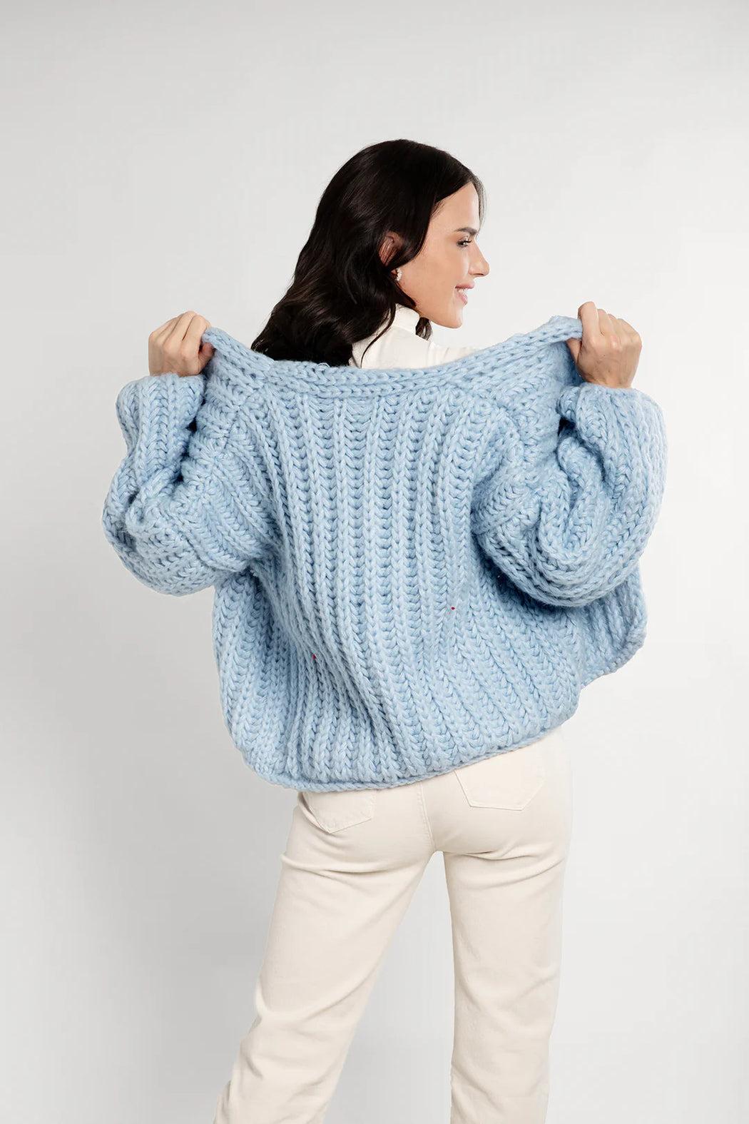 Chunky Oversized Cotton Wool Knit Cardigan Product Image