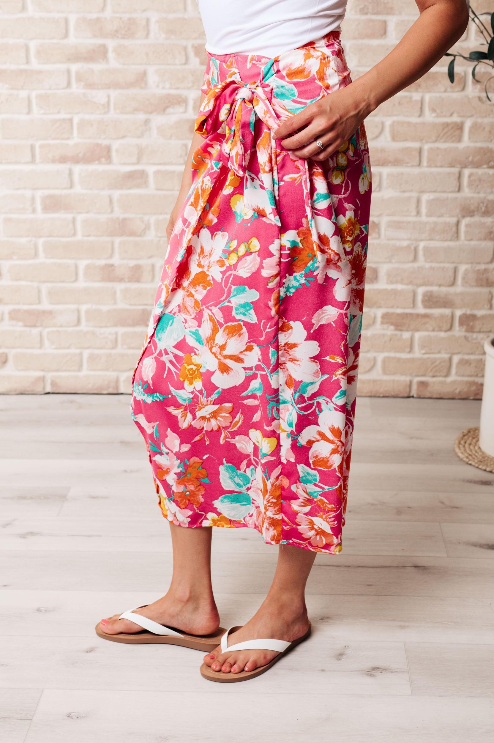 Take Me Outside Wrap Around Skirt in Magenta - ONLINE EXCLUSIVE! Product Image