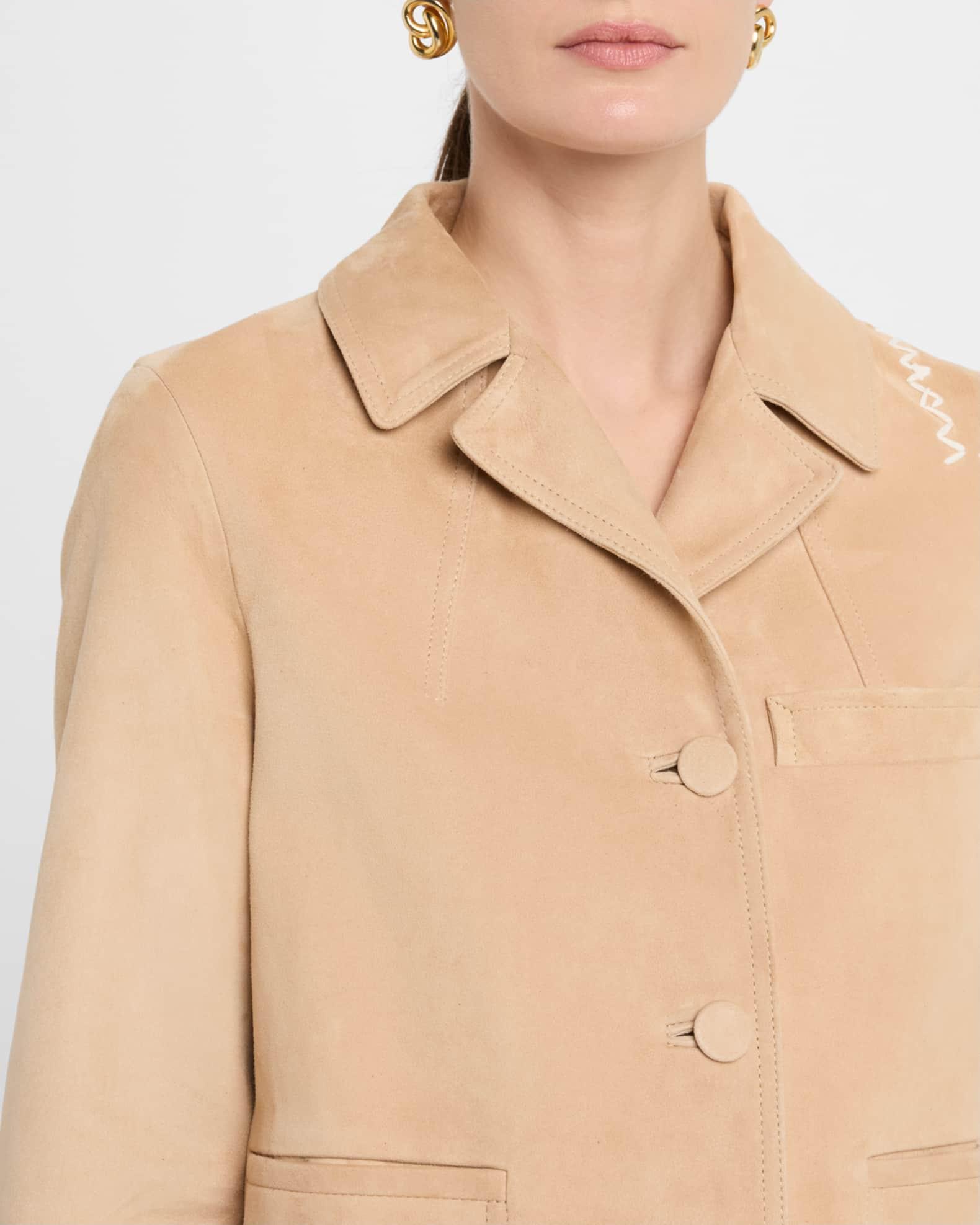 Logo-Embroidered Suede Jacket Product Image