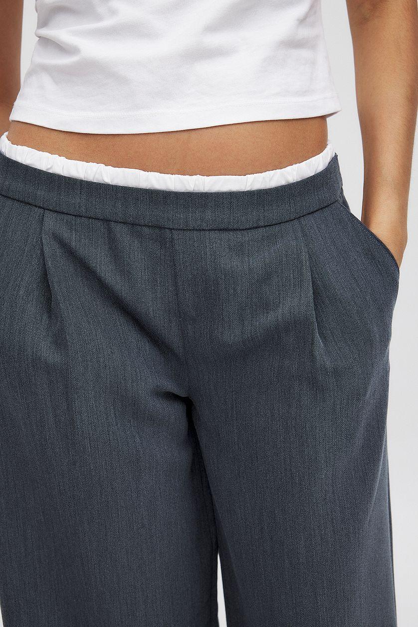 Elastic Cotton Detailed Suit Pants Product Image