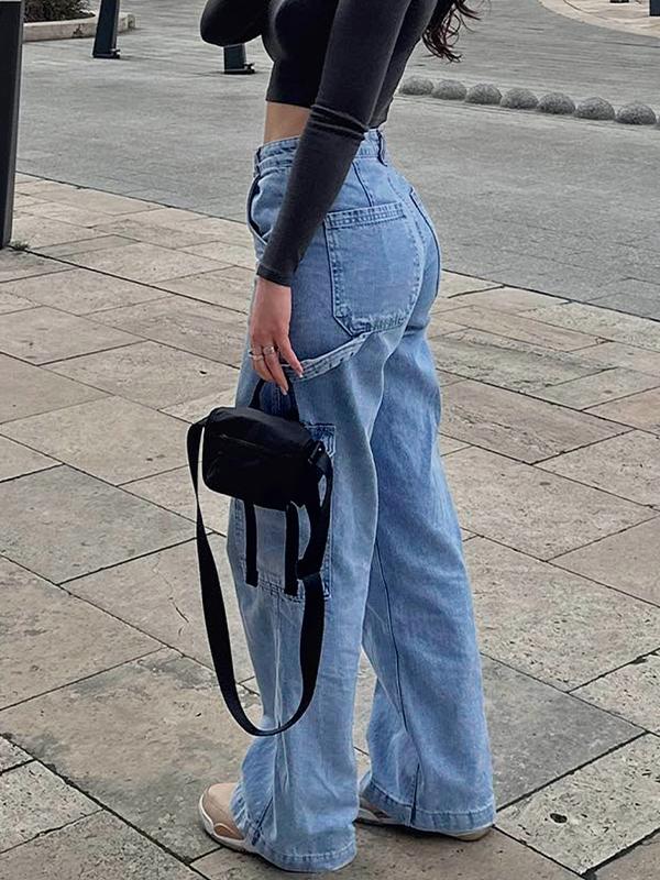 Multiple Pockets Cargo Jeans Product Image